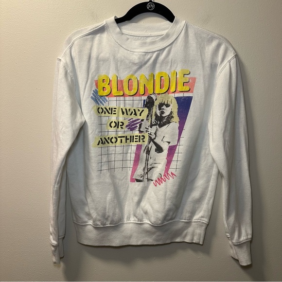 Blondie White “One Way Or Another” Crew Neck Lightweight Sweatshirt Sz XS - Picture 1 of 3